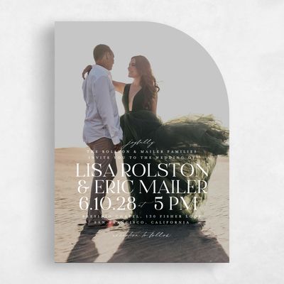 White Elegant Wedding Invitation - Menton Photo