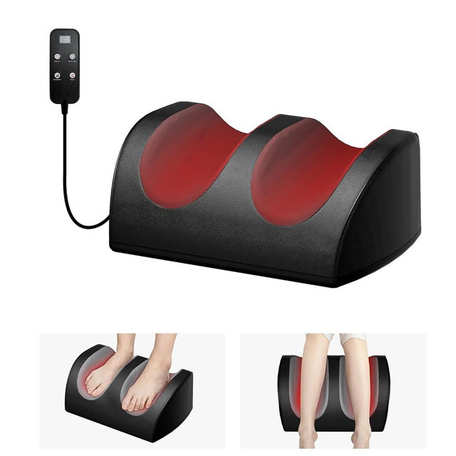 LINGTENG Foot Massager with Heat and Foot Massage, Electric Foot Massager with Cord Remote Control, Birthday Gifts for Mom and Dad (Black)