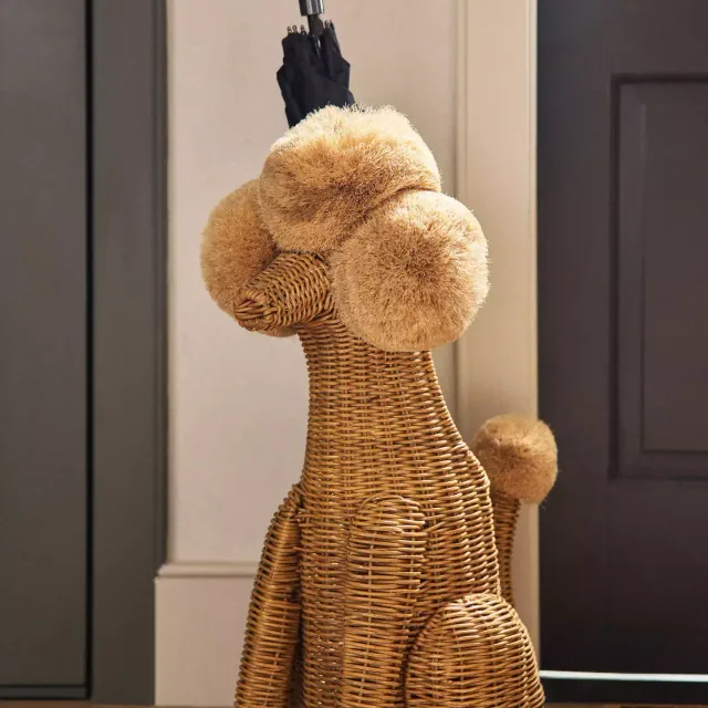 Poodle Dog Woven Wicker Basket