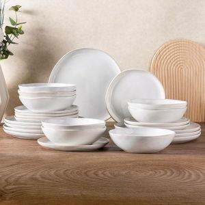 AmorArc Ceramic Dinnerware Sets,Handmade Reactive Color Glaze Plates and Bowls Set,Highly Chip and Crack Resistant | Dishwasher & Microwave Safe Dishes Set,Service for 8 (24pc)