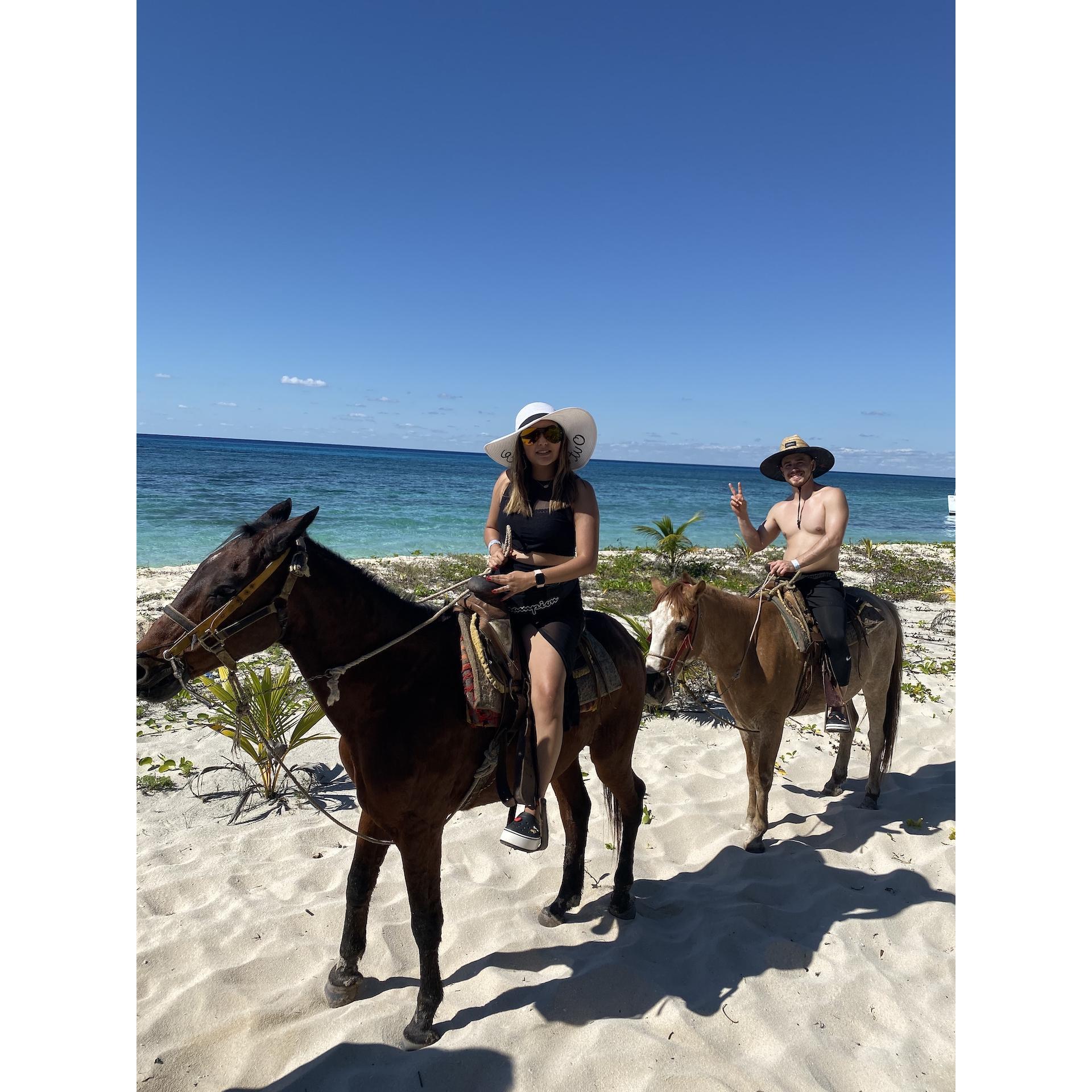 The one with the horse back riding