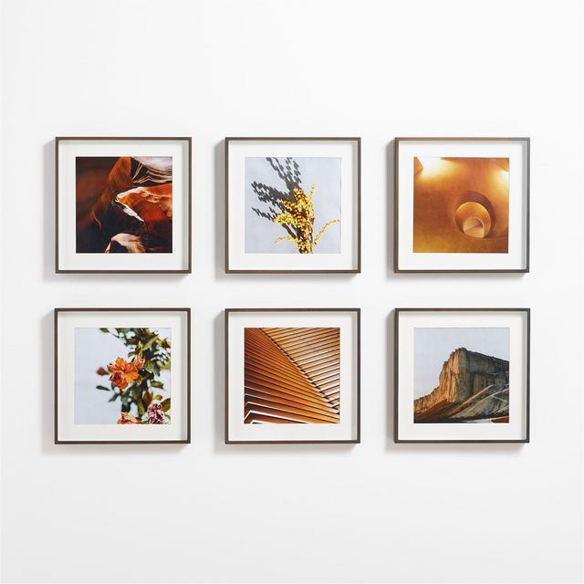 6-Piece Brushed Antique Bronze 11x11 Gallery Wall Frame Set