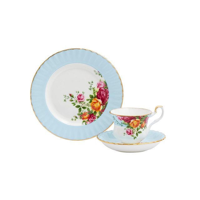 Royal Albert Old Country Roses Aqua 3 Piece Set