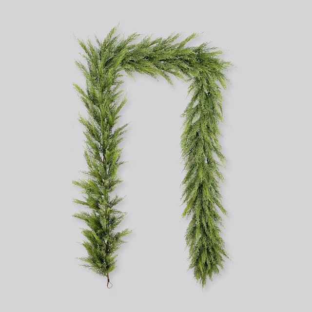 CG Hunter Holiday Collection Cedar Garland, Premium Artificial Indoor & Outdoor Cedar 9' Long Christmas Garland, Christmas Decorations and Holiday Greenery