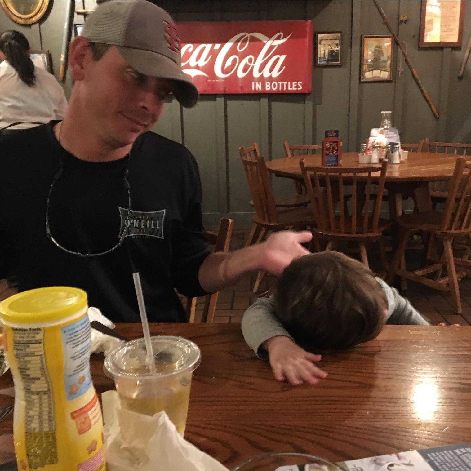 Tuckered out from his birthday dinner.