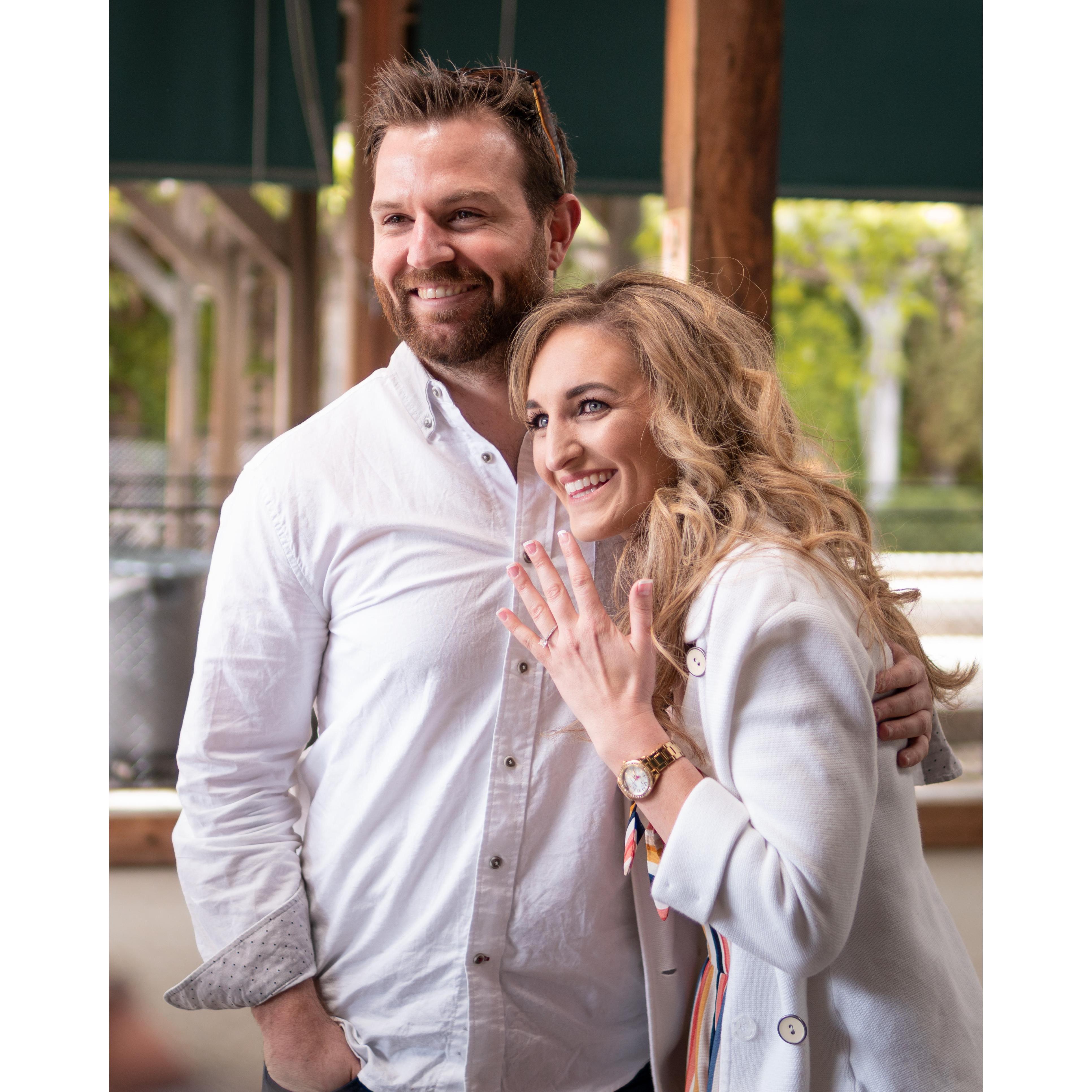 Stephen and Brittany right after he proposed.