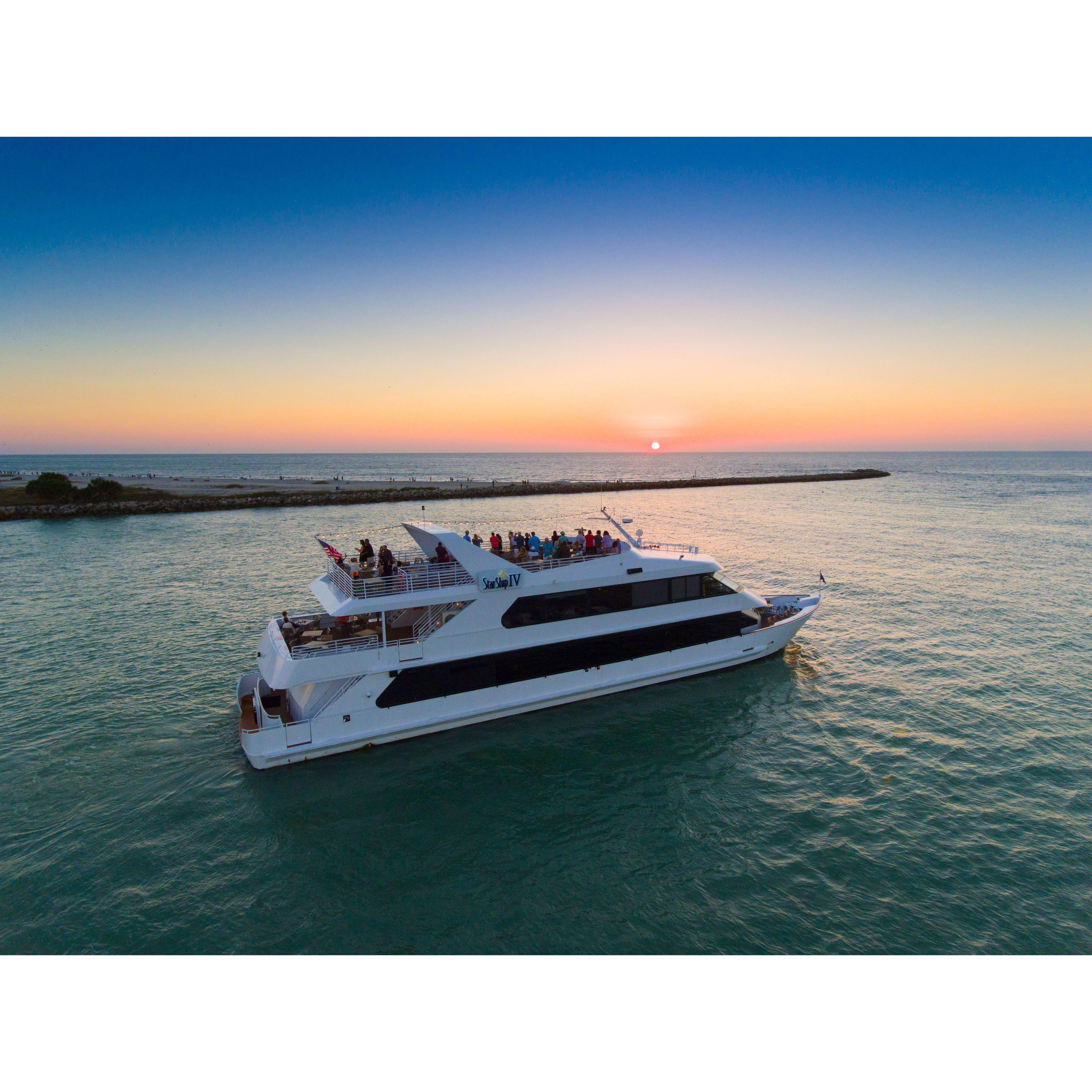 Our ceremony and reception venue will be aboard a 110 foot yacht that will cruise the bay in Clearwater.