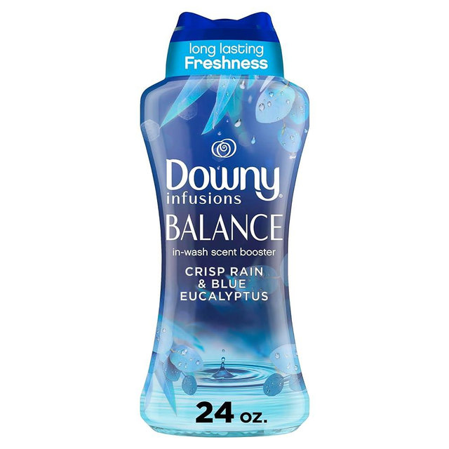 Downy Infusions In-Wash Laundry Scent Booster Beads, BALANCE, Crisp Rain and Blue Eucalyptus, 24 oz