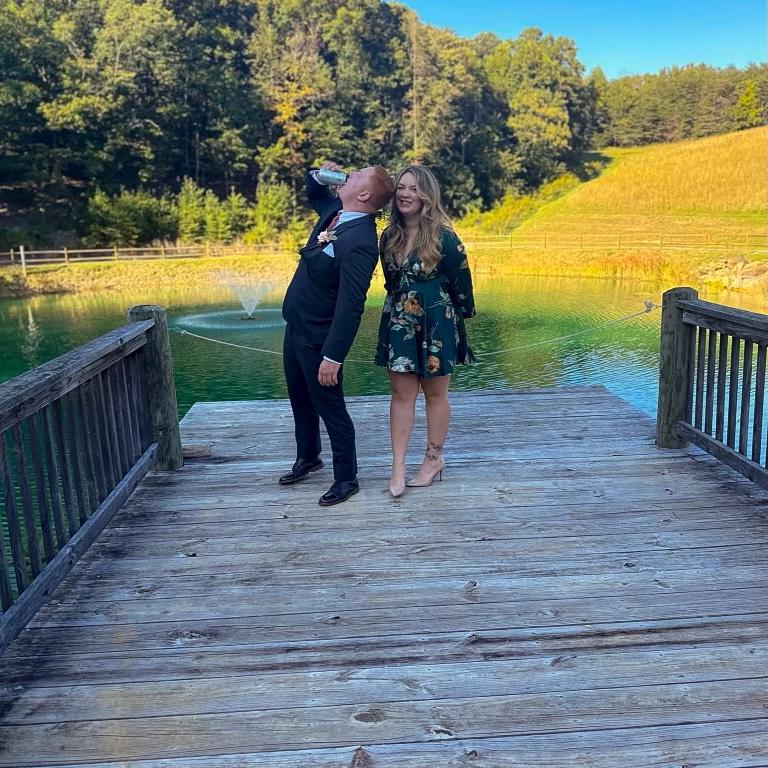 We had to add our “personality” photo from the wedding as well