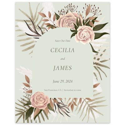 Lightest Green Wedding Digital Save the Date - Segovia Portrait