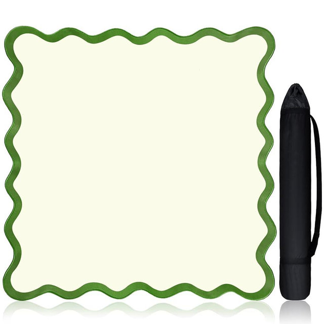 VioraWhite Scalloped Mahjong Mat Set 31.5" x 31.5" Cute Aesthetic Anti Slip Noise Reduction Games Table Cover Mahjong Accessories Gifts Domino & Tile Game Table Mat(Green)