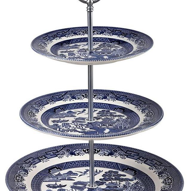 Churchill China Blue Willow Cake Stand 3 Tier (Cake Stand 10.2")
