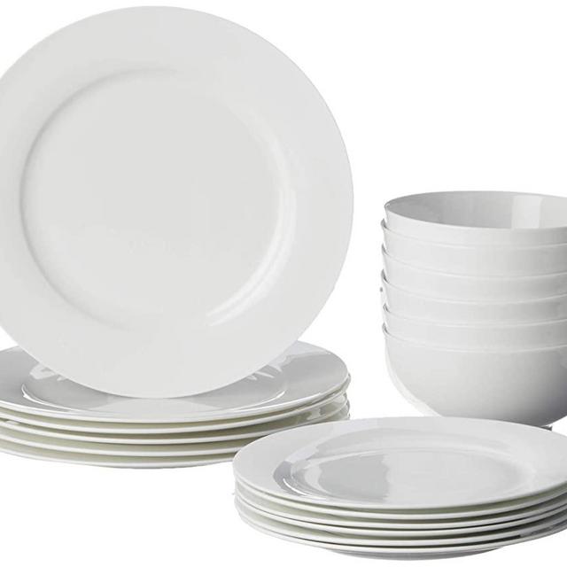 Red Vanilla Pure Vanilla Rimmed 18 Piece Dinner Set, 1, White