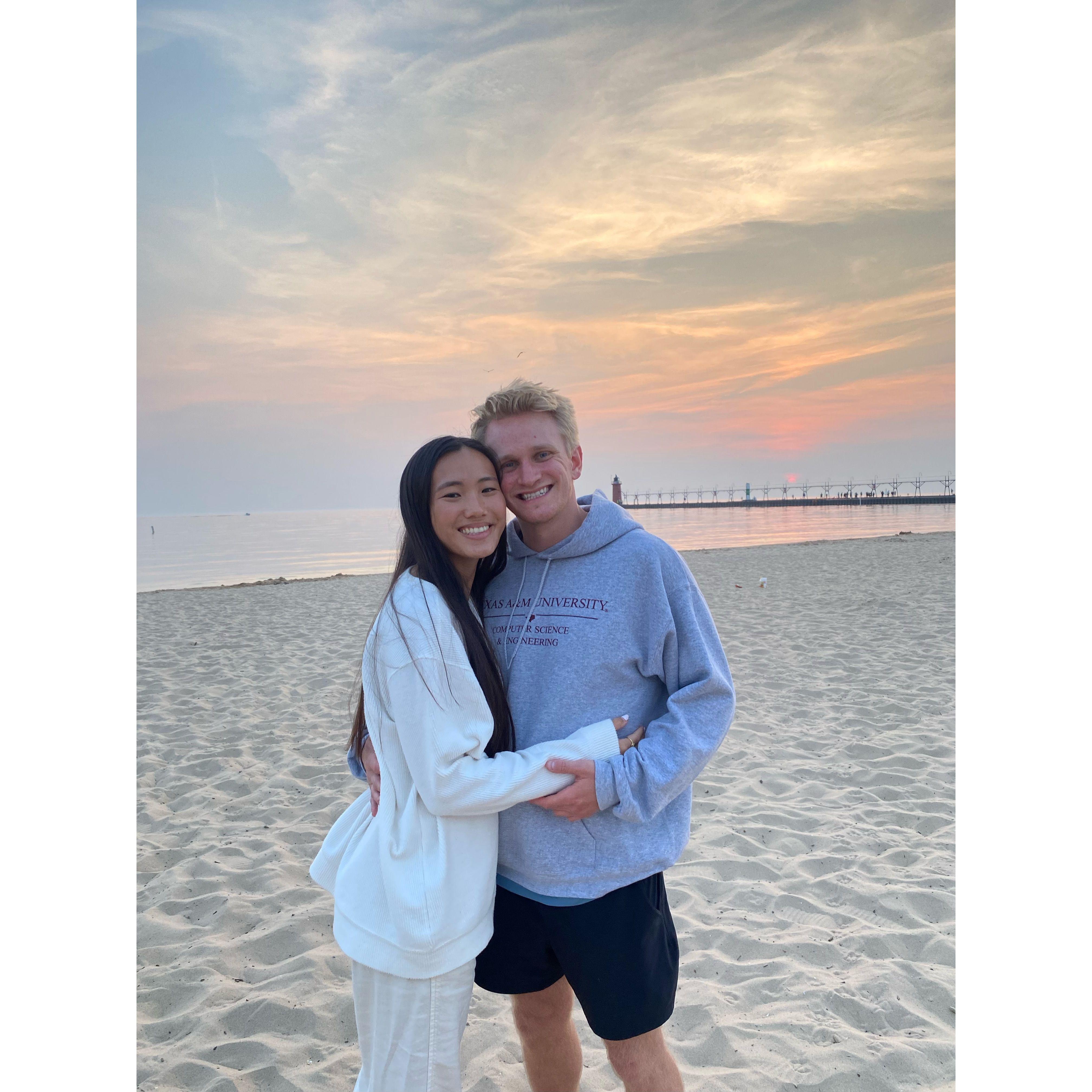 Took at trip to South Haven, MI with Lia's family June 2023. Enjoyed the cool water of Lake Michigan and celebrated Connor's graduation before starting work.