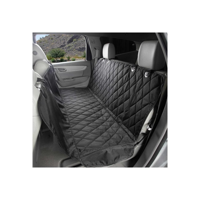 4Knines Dog Rear Seat Cover With Hammock Regular Black