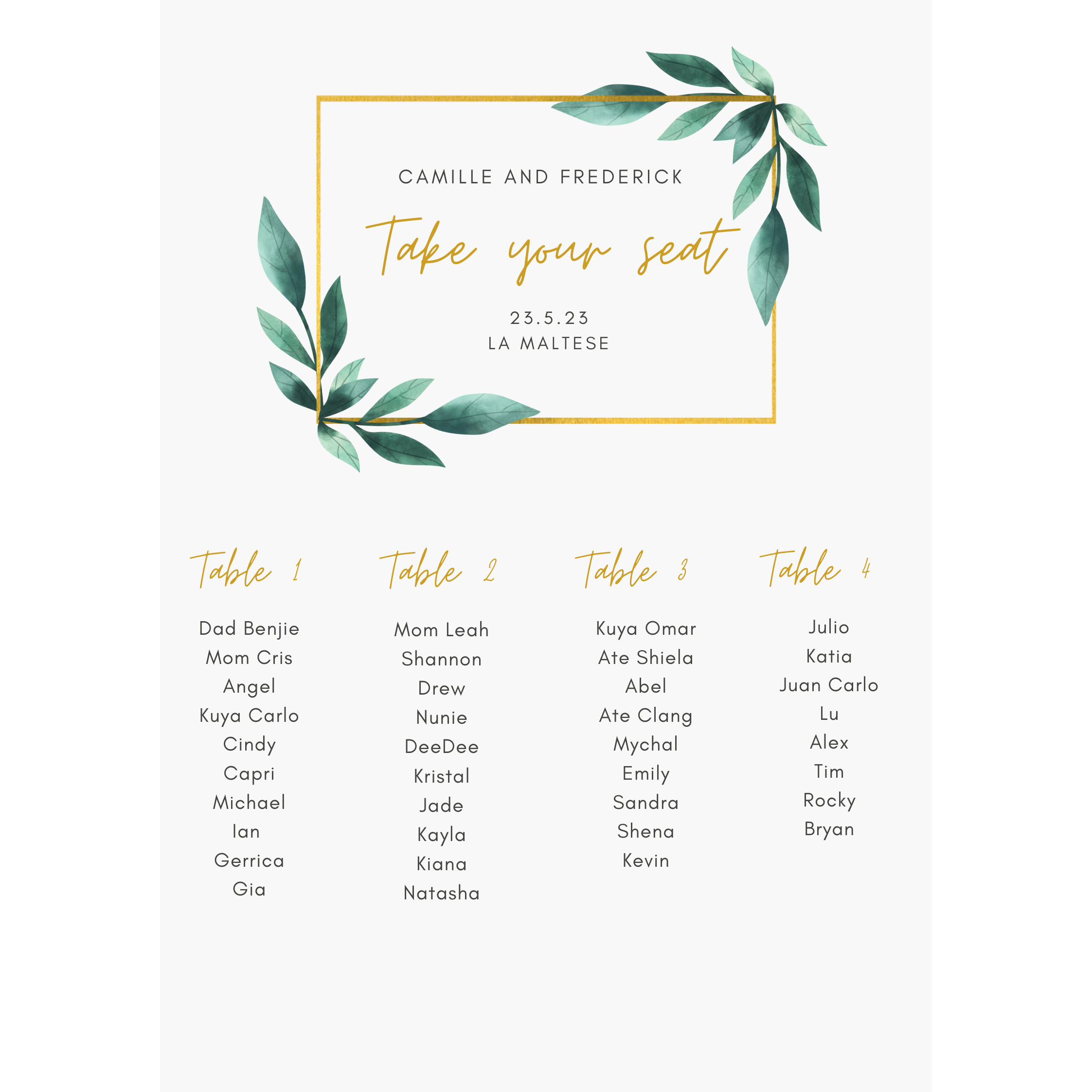 Seating Chart