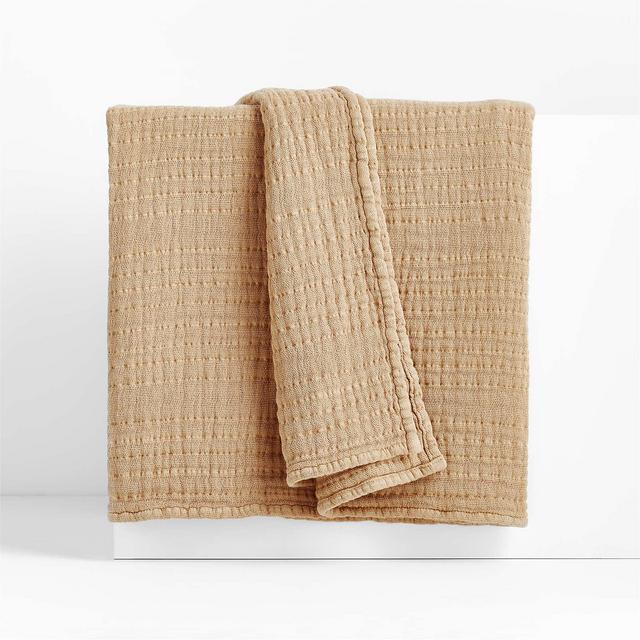 Solid Gauze 70"x55" Fawn Tan Brown Throw Blanket
