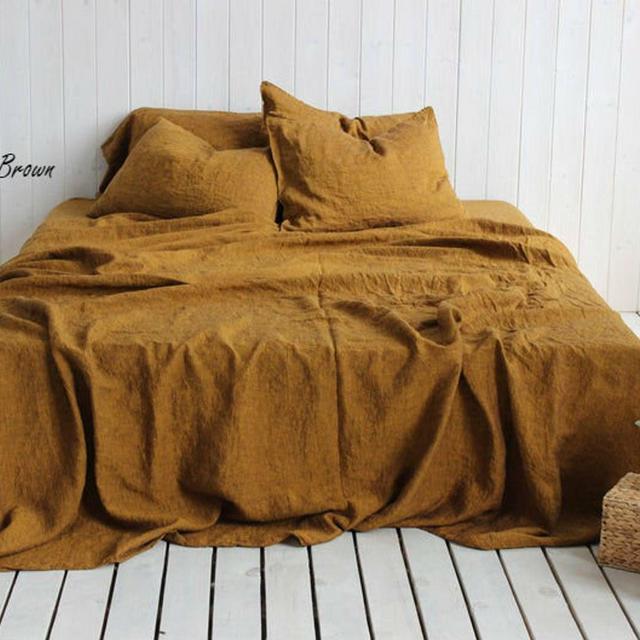 Organic Stonewashed Linen Sheets Set