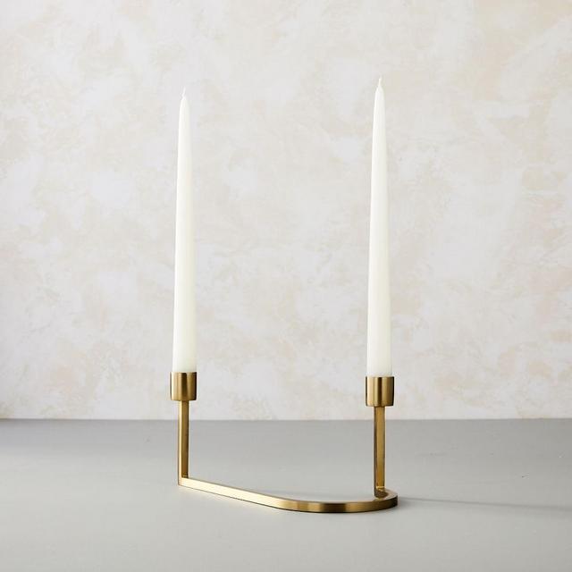 Aaron Probyn 2 Taper Holder, Brass