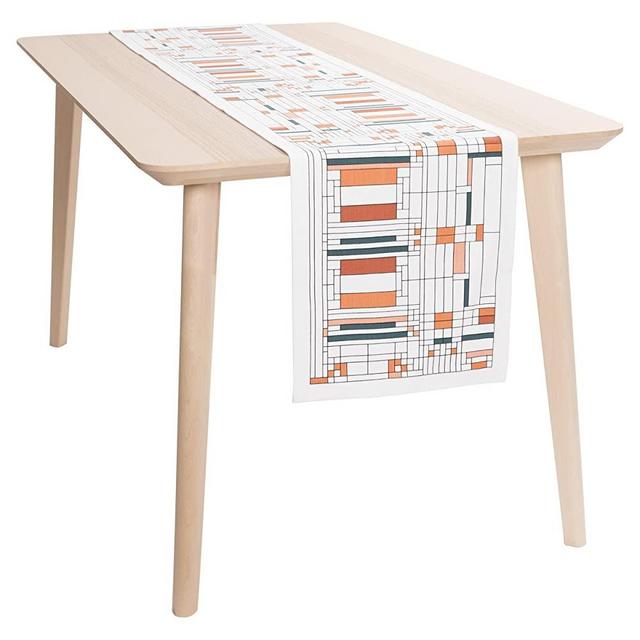 KAF Home Frank Lloyd Wright Printed Table Runner 14 x 72-inch 100-Percent Cotton (Oak Park)