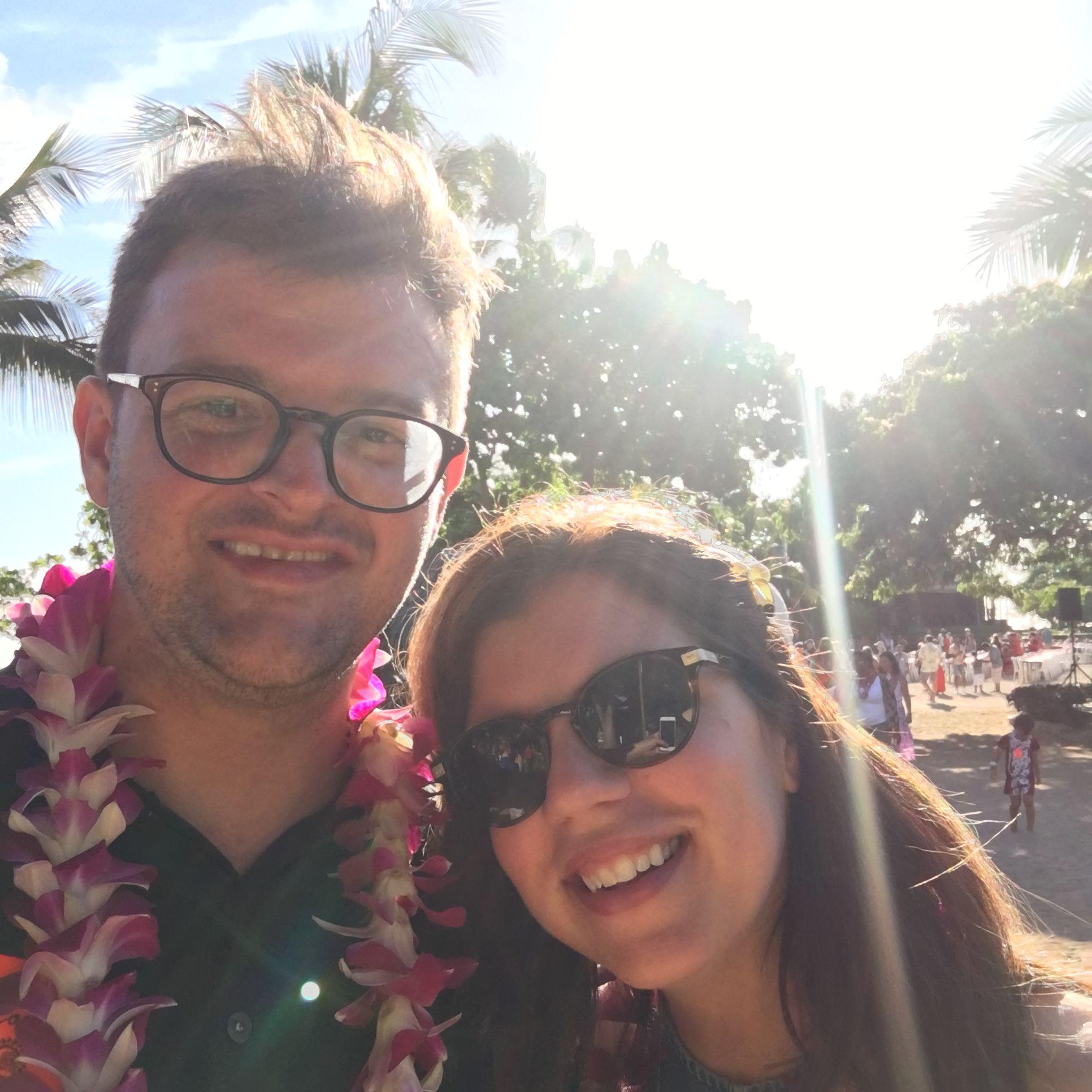 At a luau in Hawaii in 2019