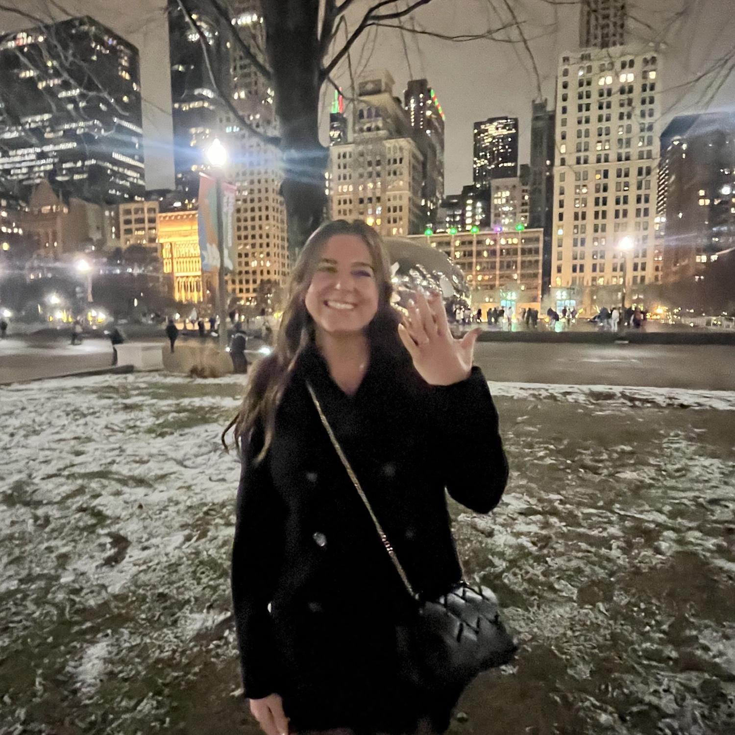 This picture was taken right after Josh proposed!