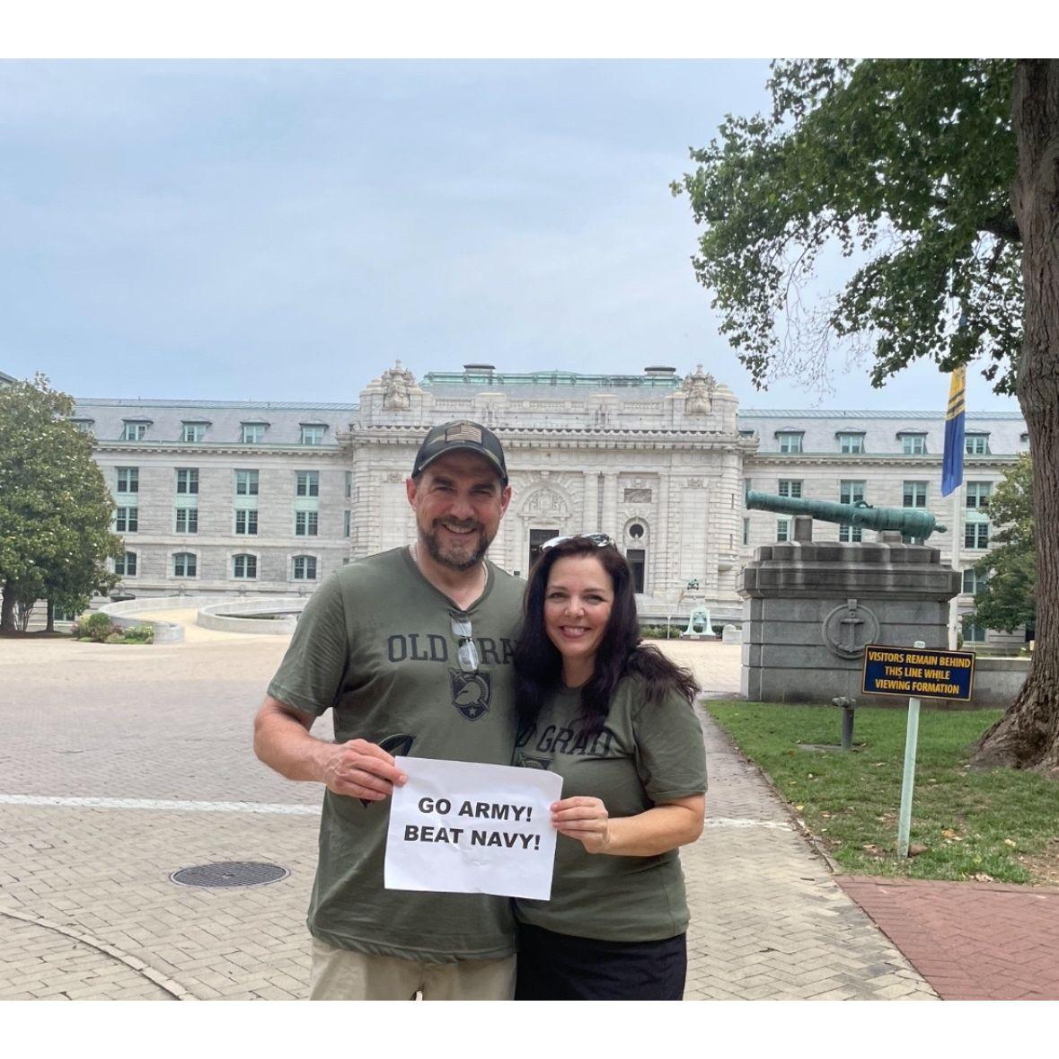 Two USMA old grads touring the Naval academy (we didn't make it to USMA until a year later for R-day). Multiple spirit missions were accomplished.
