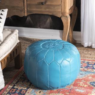 Moroccan Leather Ottoman