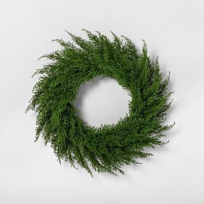 18" Faux Cedar Wreath - Hearth & Hand™ with Magnolia