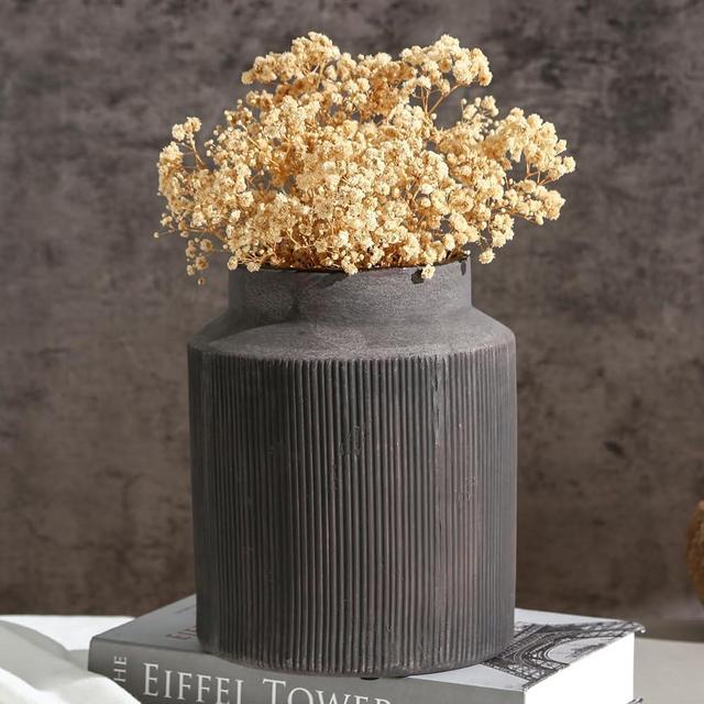 Farmhouse Vase for Home Decor, Vintage Rustic Terracotta Flower Vase Suitable for Home Decor, Living Room, Shelf, Dining Table. Large 7.2 * 9 in