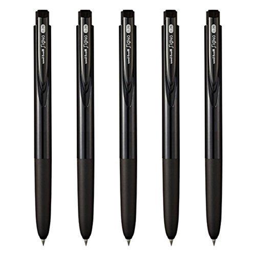 Uni-ball Signo RT1 Retractable Gel Ink Pen, Ultra Micro Point 0.28mm, Rubber Grip, Black Ink, UMN-155-28, Value Set of 5