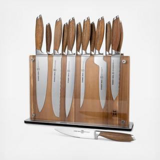 Bonded Teak 15-Piece Knife Block Set