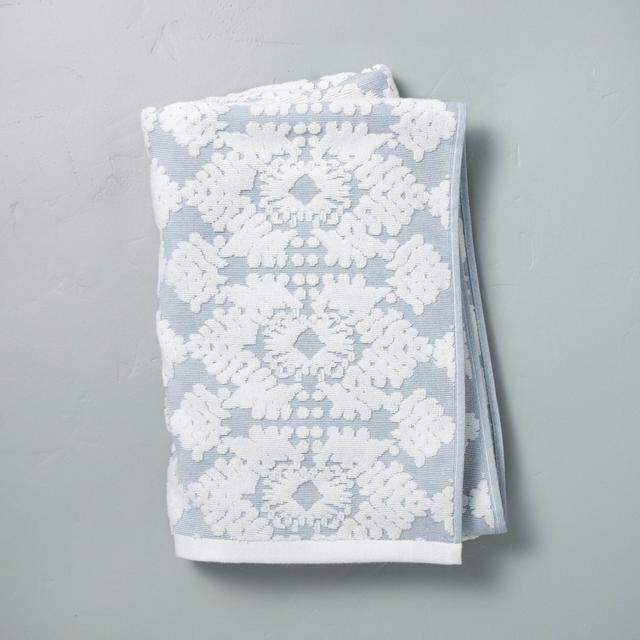 Geo Medallion Bath Sheet Faded Blue - Hearth & Hand™ with Magnolia