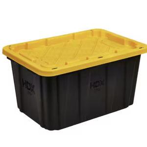 27 Gal. Tough Storage Tote in Black and Yellow