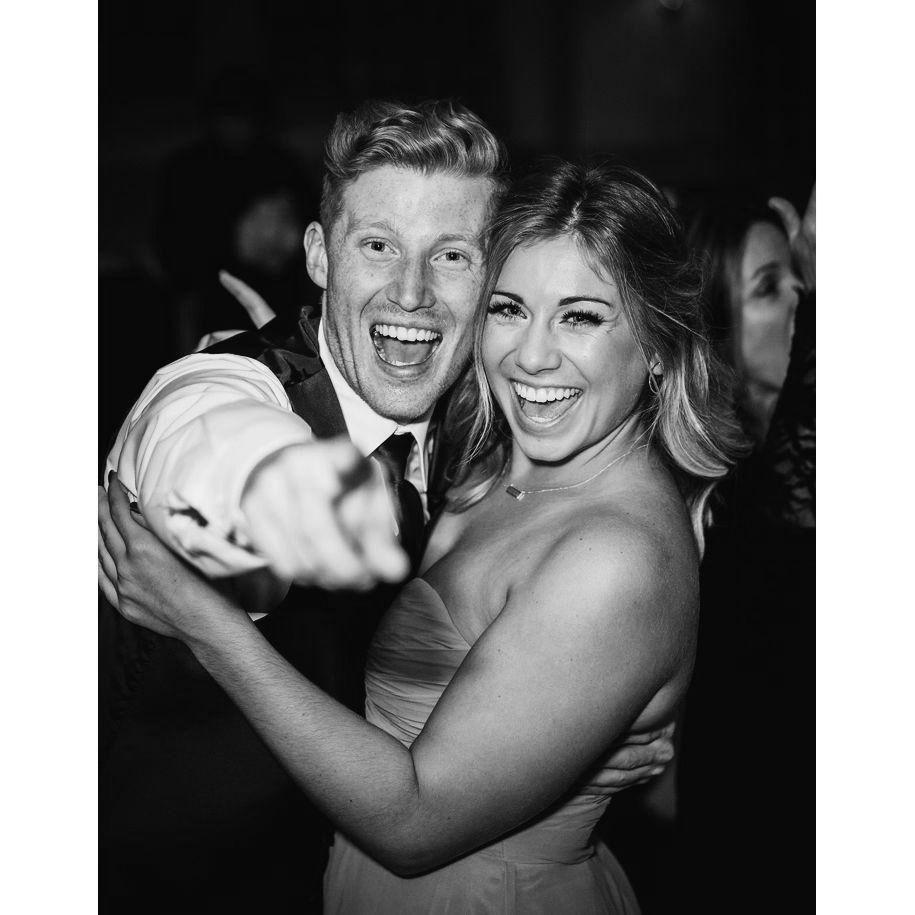 First time we met! We were both part of the wedding party, also paired up walking down the aisle.
