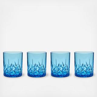 Aurora Tritan Plastic Double Old Fashioned Tumbler, Set of 4