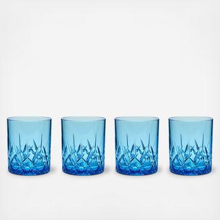 Aurora Tritan Plastic Double Old Fashioned Tumbler, Set of 4