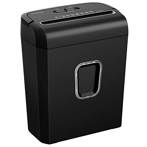 Bonsaii 6-Sheet Micro-Cut Paper Shredder, P-4 High-Security for Home & Small Office Use, Shreds Credit Cards/Staples/Clips, 3.5 Gallons Transparent Window Wastebasket, Black (C234-A)
