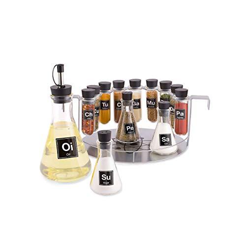 Chemist's Spice Rack, 14 Piece Chemistry Spice Rack Set