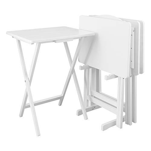Casual Home 5pcs Set-White Tray Table,