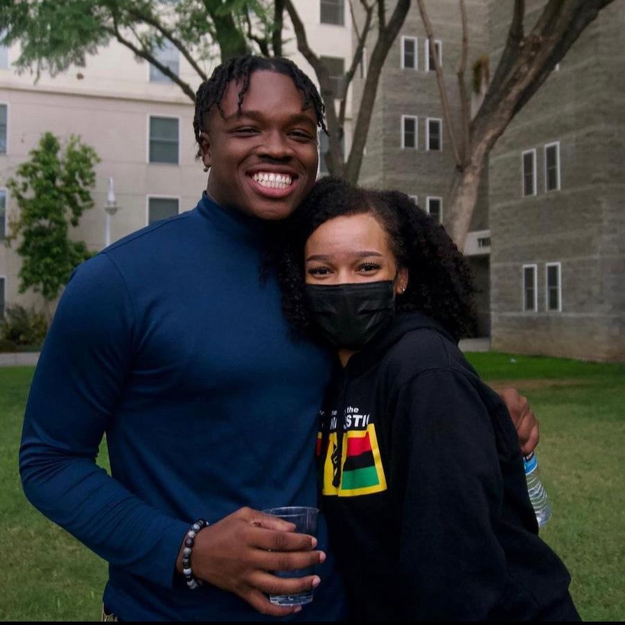 This is the first day we met and someone asked to take our picture together. This was taken at APU’s 50th Anniversary of their Black Student Association in October 2022.
