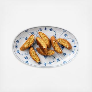 Blue Fluted Plain Oval Accent Dish