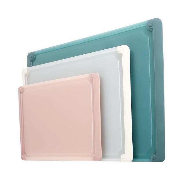 COOK WITH COLOR Cutting Boards for Kitchen - 3 Piece Set with Juice Grooves, Extra Large, Jumbo Sized Cutting Boards, Rubber Border - Premium Cutting Boards for Enhanced Cooking Experience (Teal)