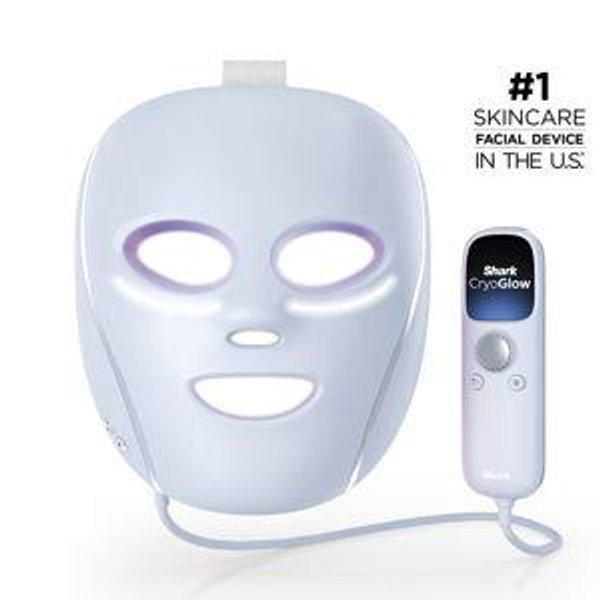 Shark™ CryoGlow™ Red Blue & Infrared iQLED Face Mask & Under Eye Cooling, Blue Frost
