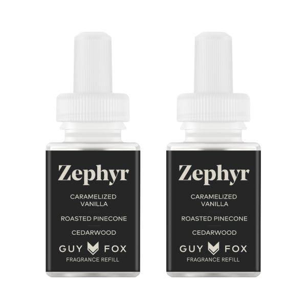 Pura and Guy Fox - Fragrance for Smart Home Air Diffusers - Room Freshener - Aromatherapy Scents for Bedrooms & Living Rooms - Odor Eliminator - 2 Pack - Zephyr