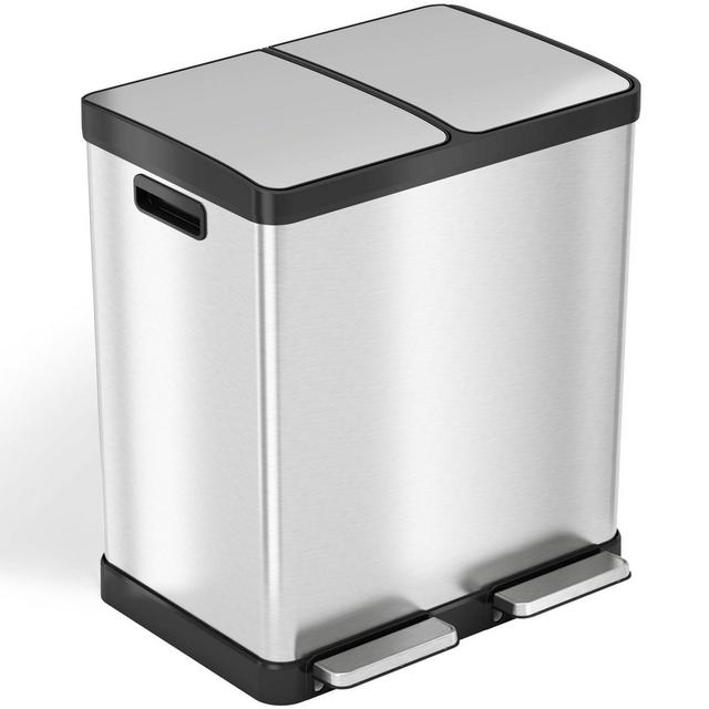 halo quality 16gal Premium SoftStep Stainless Steel Step Trash Can