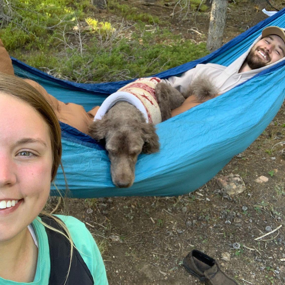 Camping in red feather
