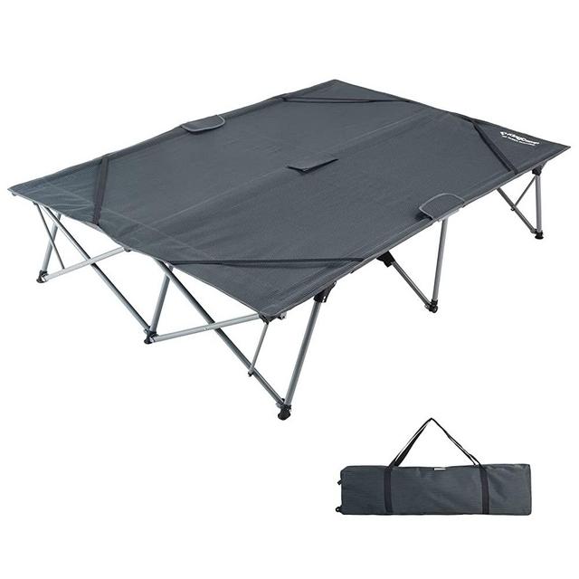KingCamp Folding Camping Cot, Heavy Duty Adults Portable and Lightweight Cots, Oversized Adjustable Wide Foldable Steel Frame Sleeping Bed for Camp Office Indoor & Outdoor Use, Single & Double