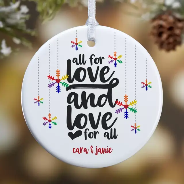 1-Sided Glossy Love Wins Personalized Pride Ornament-Small