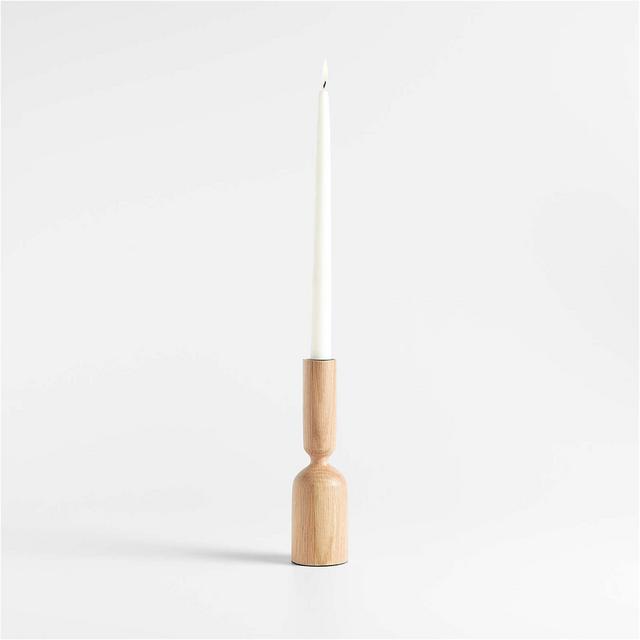 Asker Natural Wood Taper Candle Holder 8.5"
